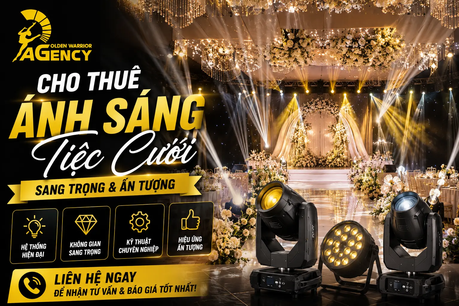 Cho Thuê Ánh Sáng Tiệc Cưới Sang Trọng Và Ấn Tượng